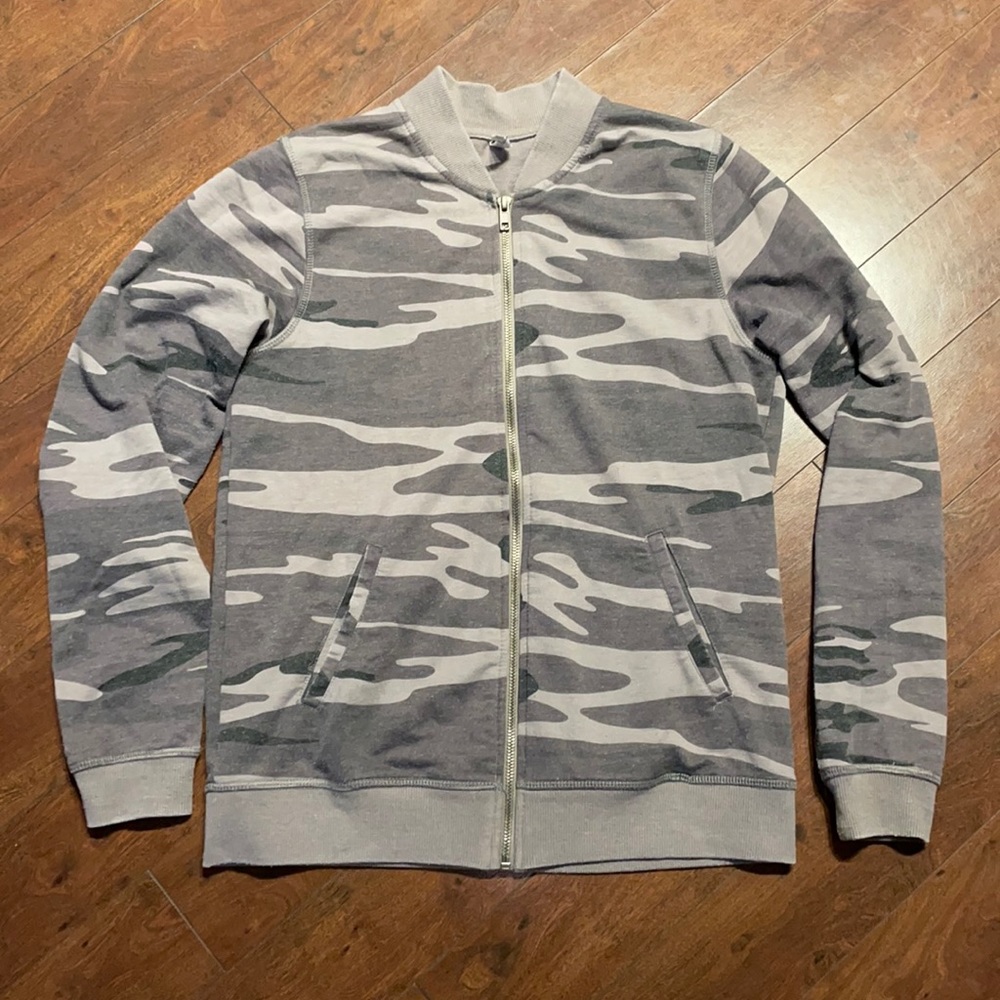 Z Supply Camo Zip Up Sweater